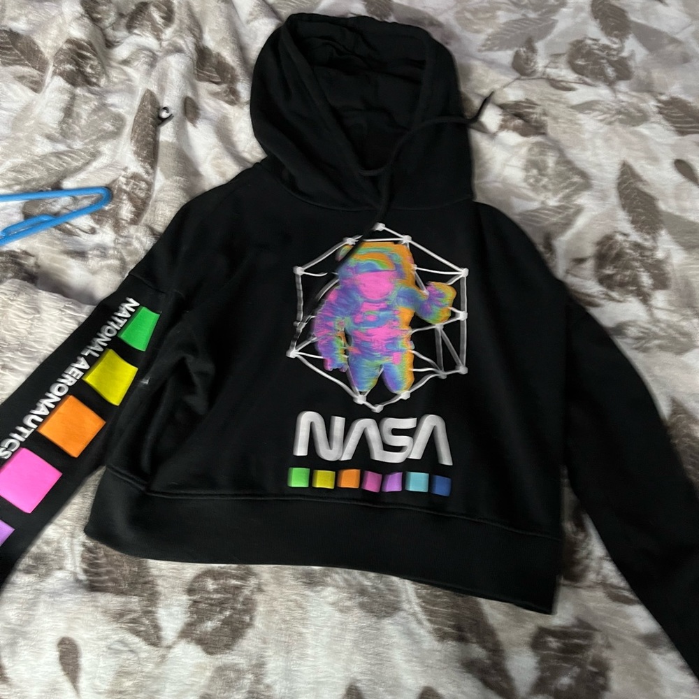 cropped NASA sweatshirt